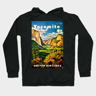 Yosemite National Park - United Air Lines - Vintage Travel Hoodie